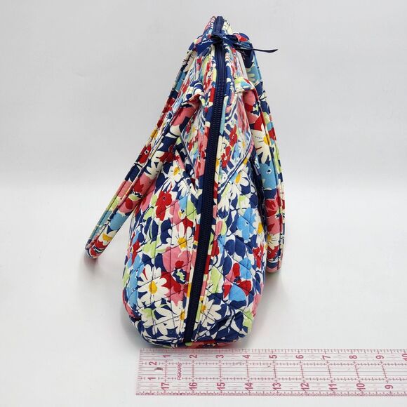 Vera Bradley 2012 Summer Cottage Blue Red Quilted Bowler Shoulder Bag - Picture 9 of 11